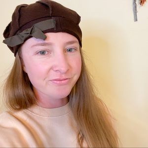 Faith hats • brown recycled wool beret hat